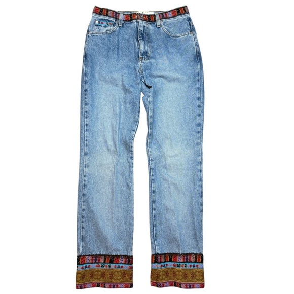 1990's Express Bleus jeans high rise wedgie fit western boho southwestern SZ 7/8 - Picture 1 of 8